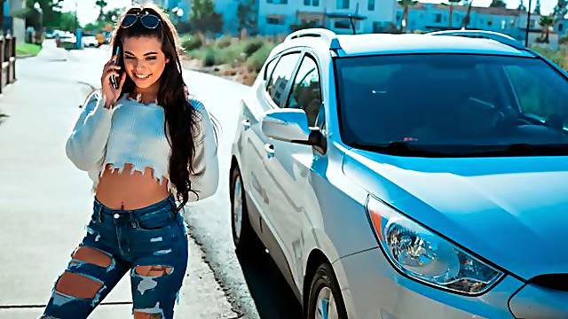 Lusty small-tit hottie Gina Valentina knows how to please him