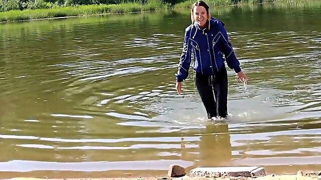 Wetlook Bathing in river
