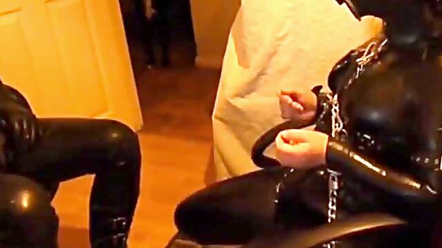 Amateur gas mask couple