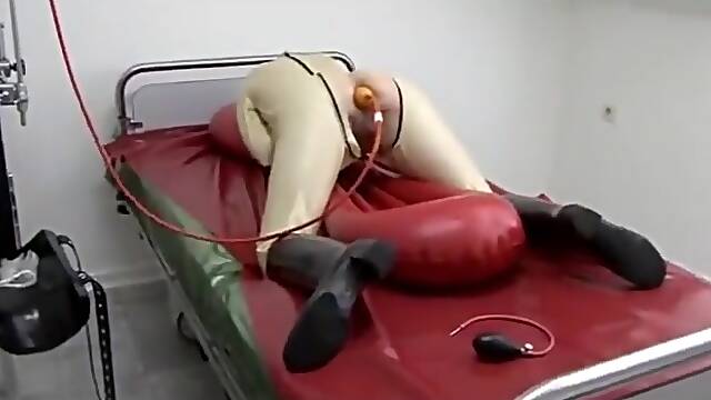 Gas mask latex enema