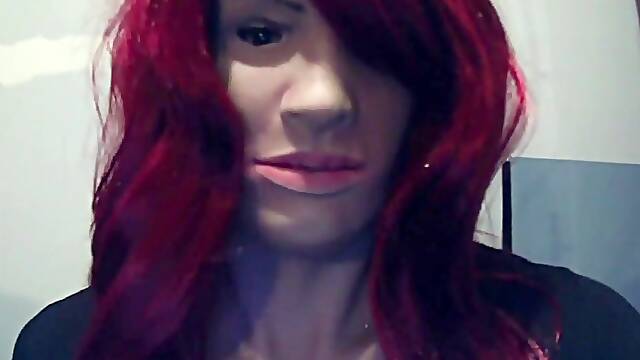 Cock-Squeezing Fucking Partner Pt3! Putting on my fresh crimson peruke! on my gal mask Partner ;trio