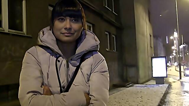 Czech babe banged in store room. Euro fake agent picked up sexy Czech brunette amateur babe in public and took her in quiet store room with car parts where for money banged her cunt pov