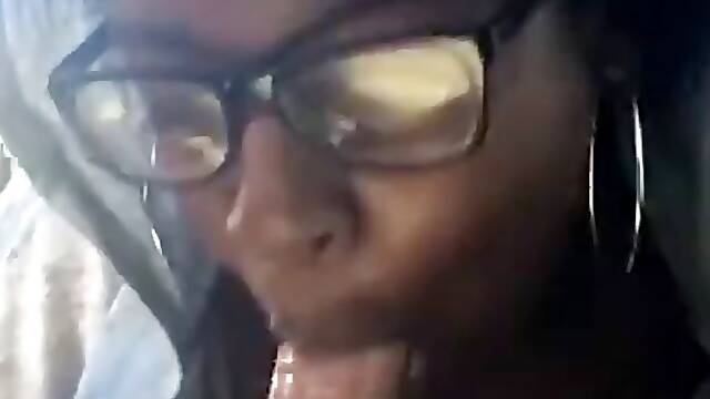 Amateur chubby black coworker sucks dick outside job (POV)