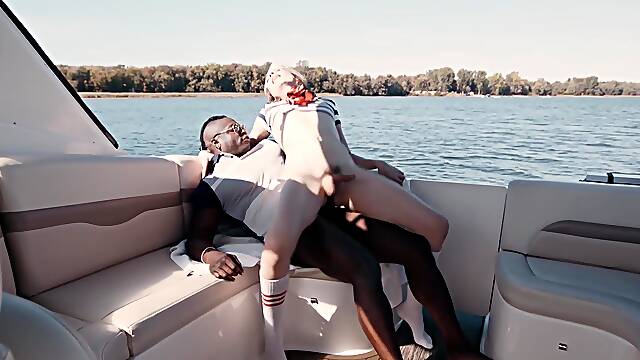 SHIP AHOY! A femboy Yuna Yule fucked on a mini-yacht!