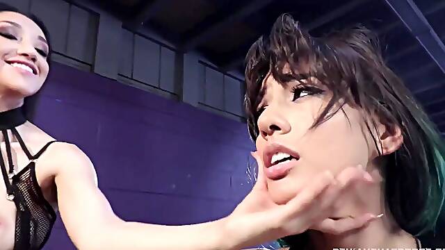 Beautiful lesbians kinky sex breathtaking scene