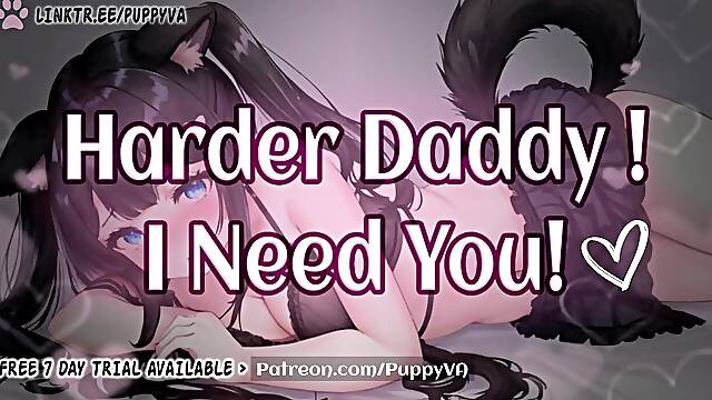 ASMR ~ Im BEGGING U Dad, Bang My Snatch Up! ♡ Filthy Talk & Whimper Audio + Oral-Sex