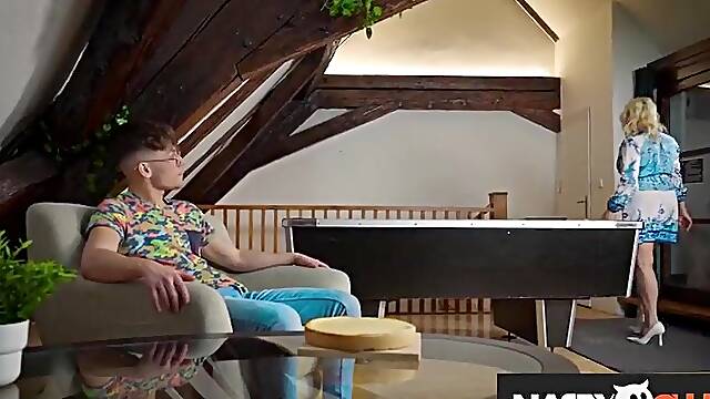 Naughty Club - Kinky mother Id like to fuck Britanny Bardot punishes nerd stud