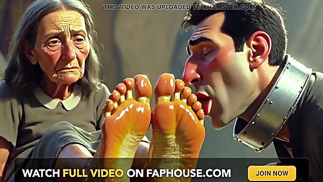 Stud Devoted to Old Womens Feet in Asylum