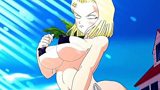 Android Quest for the nut sack - Dragon Ball Part two - nasty Bikini Android 18
