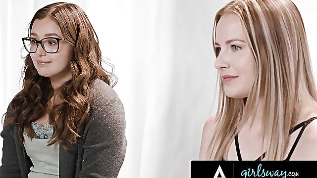 GIRLSWAY - Gorgeous Teens Leana Lovings &amp; Scarlett Sage Passionately Make Love To Each Other