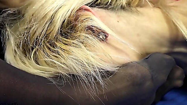 Obligated Nylons Foot Smelling Fight - Smell My Black Feet in My Black Nylons!