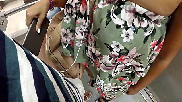 Hot MILF Stranger Grabs &amp; Rubs My Hard Dick Through Shorts on Crowded Train