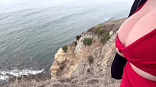 Artemisia Love sexy hiking outdoor big boobs fetish close up for you in a stunning place