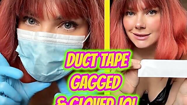 Duct Tape Gagged & Gloved JOI