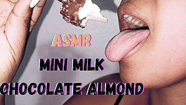 ASMR Mini Milk Chocolate Almond Ice Cream Bar 3 Minutes