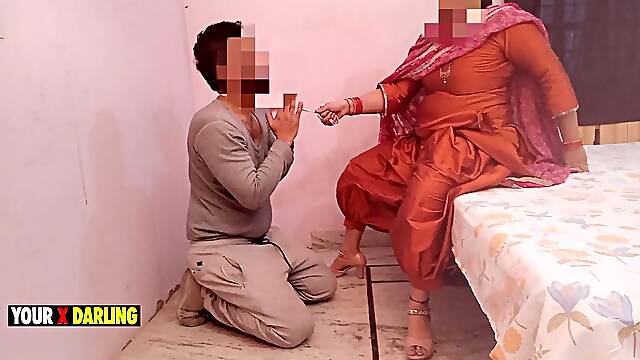 Punjabi Bhabhi's slave bihari fucking her in doggystyle and licking her ass badly