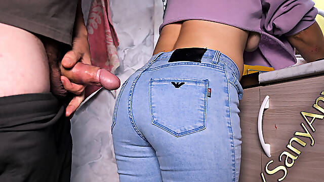 Jerking off and Cumming on My Maid's Denim Ass (free Use)