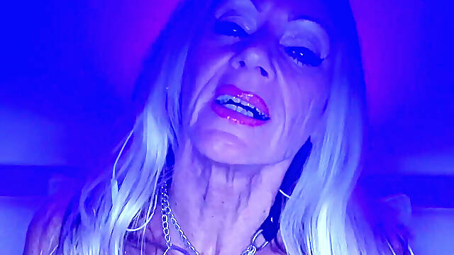 Hot Blonde Granny MILF JOI with Dildo